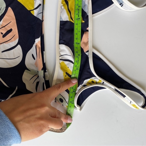 L*Space Blue, Yellow, Pink Palm Leaf High Waisted Bikini - Picture 9 of 13